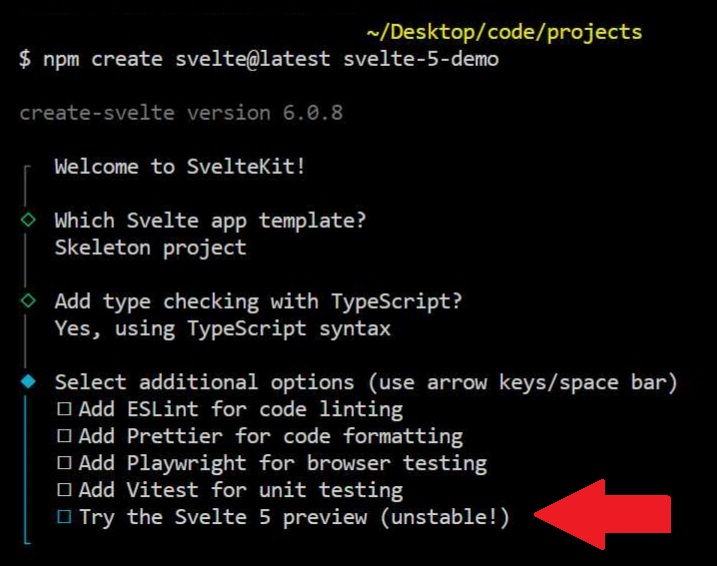 Starting a project with Svelte 5