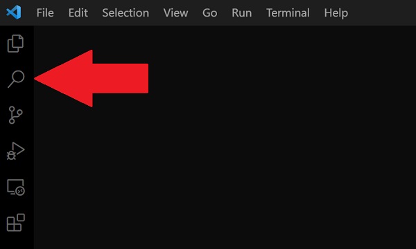 Click the search icon in VS Code