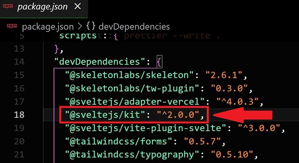 Check your current SvelteKit version