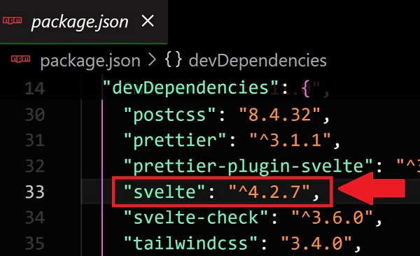 Check your current Svelte version