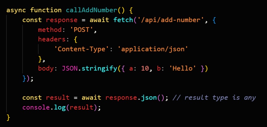 You can pass incorrect types to your fetch body and the compile is happy with it
